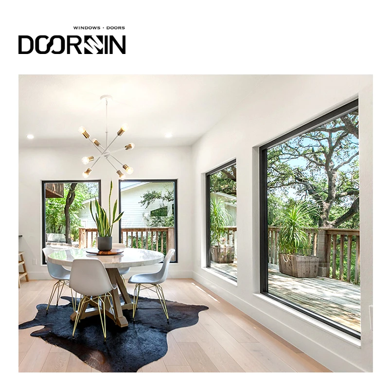 Doorwin Residential Austin Texas USA Project Best Selling Aluminum Double Glazing Windproof Fixed Glass Window