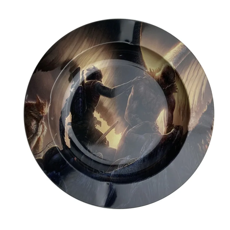 WG180 Customizable Logo Cigarette Around Tin Ashtray Home Creative Bar Printed Custom Portable Cigar Metal ashtray for Smoking