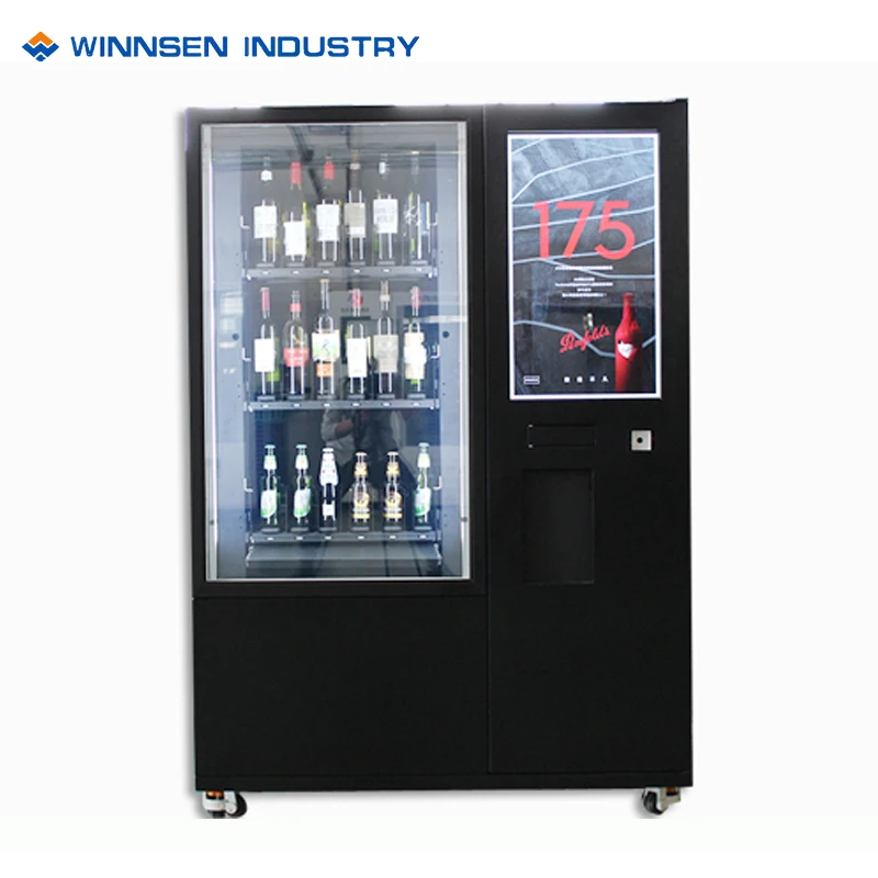 Sparkling champagne beer alcohol spirit bottle olive oil Wine Vending Machine with remote control