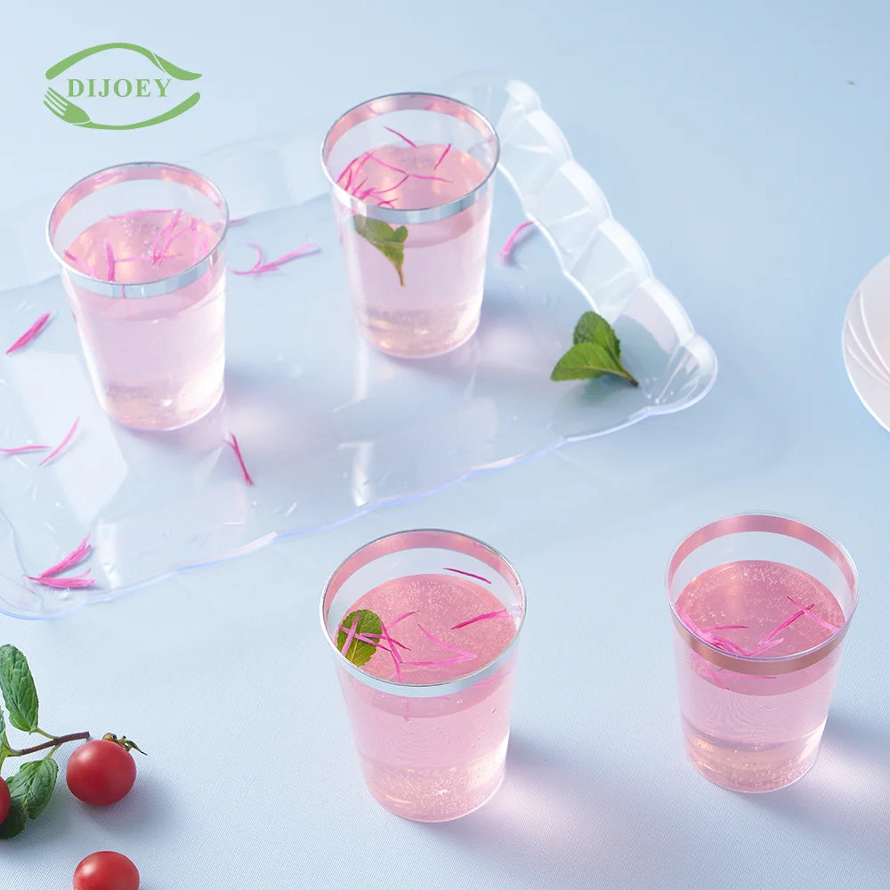 Excellent service cocktail transparent hard polystyrene champagne milkshake clear dessert goblet disposable cups plastic