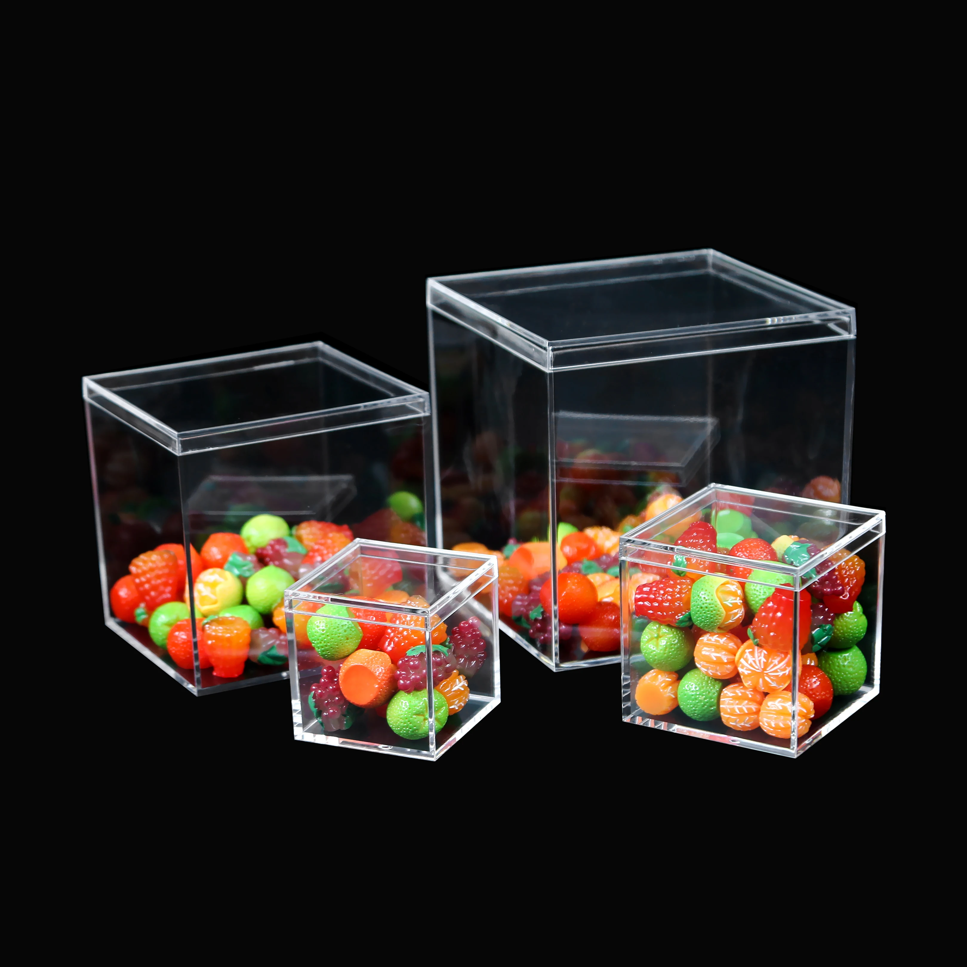 Square 10x10x10 Acrylic Display Box Hand made Transparent Car Model Box Clear Perspex Box With Lid Shop