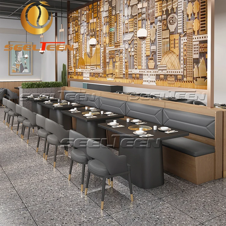 Hot Sale High Quality Comfortable Restaurant Furniture Wood Frame Set Sofa For Cafe Shop