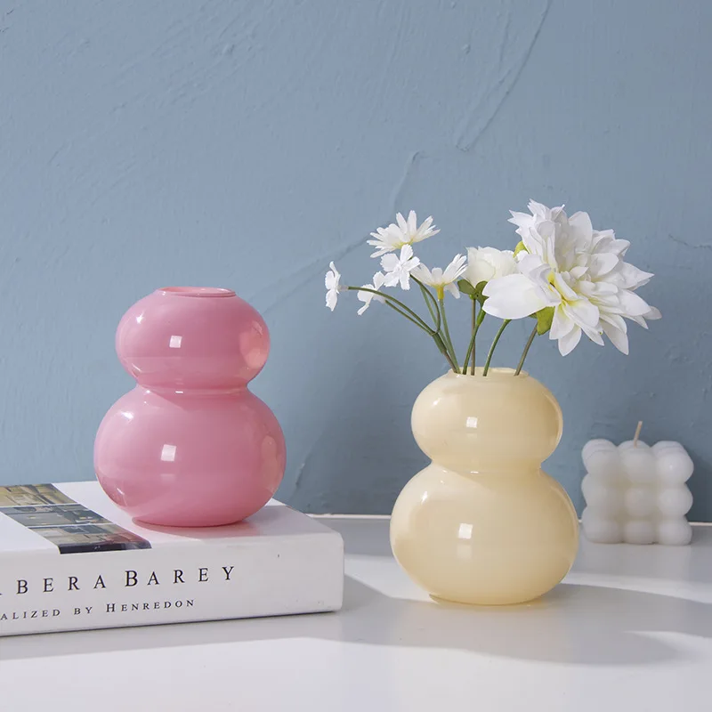 56H New creative gourd glass hydroponic plant flower arrangement vase living room desktop craft ornament vase