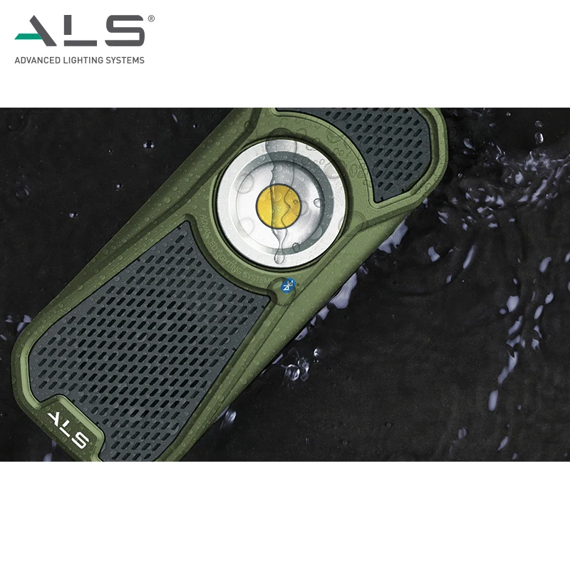 ALS 600lm воспроизведение музыки алюминиевый сплав перезаряжаемый свет COB светодиодный Аудио свет развлекательное рабочее освещение