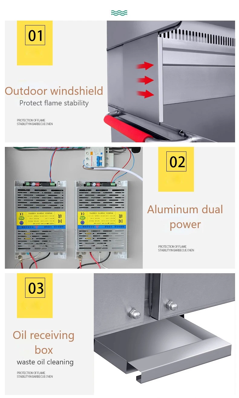 Kitchen Equipment Camping BBQ Grills Outdoor Fast Food Machines Mobile Truck Rotisserie Barbecue machine