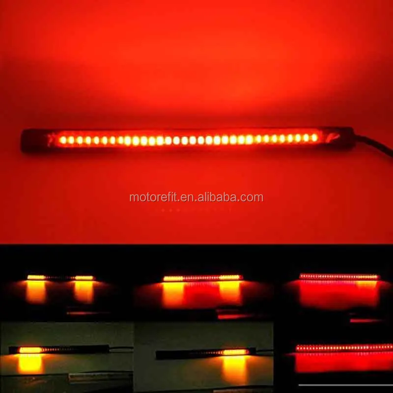 
RTS Red and Amber Motorcycle Car 48LED LED Turn Signal Light Tail Brake Stop License Plate Lamp Rear Light 