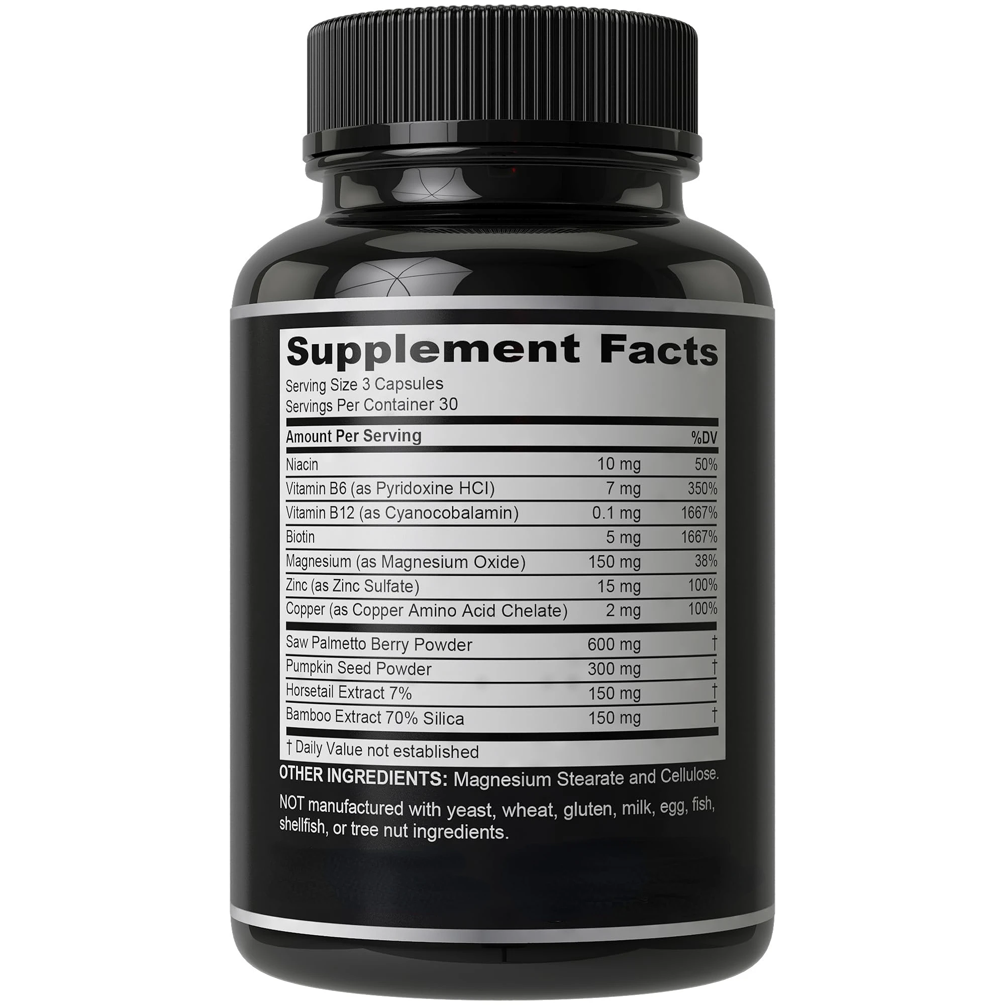 OEM веганская добавка витаминов для роста волос биотин в капсулах Тыквенное семя Пальметто экстракт Бабо женщин