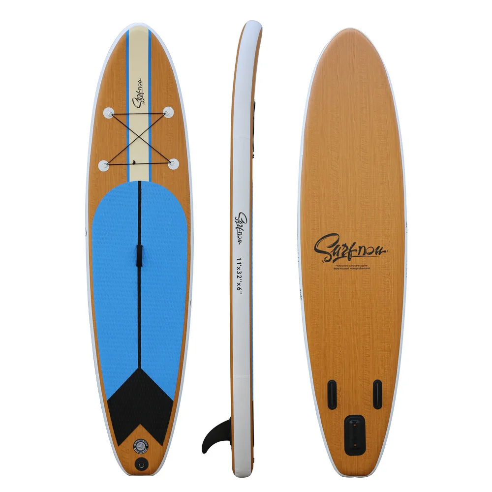  2021 Wood Style Inflatable Sup Paddle Board Stand Up