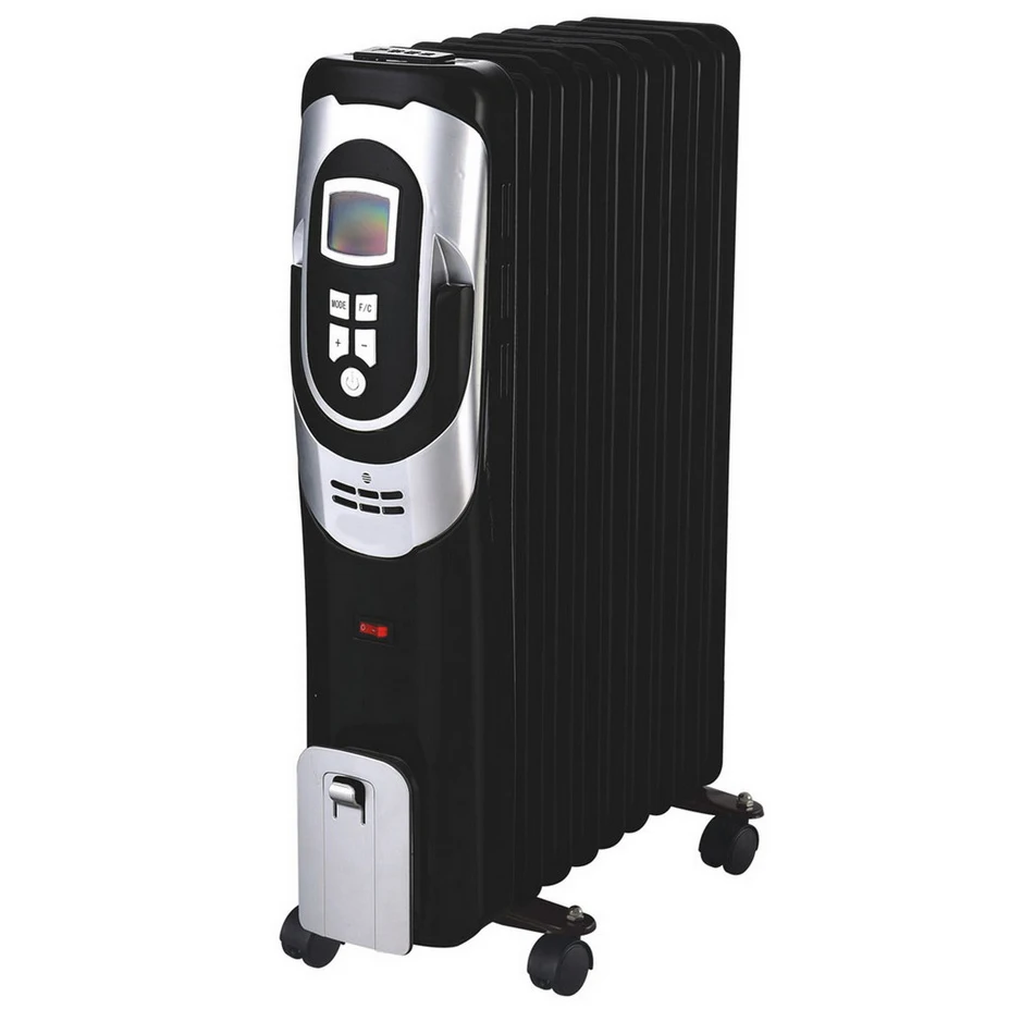 LED Display Portable Radiators Heaters 1500W 9 Fin 11 Fin Oil Filled Radiator Electric Room Heater With Wheel