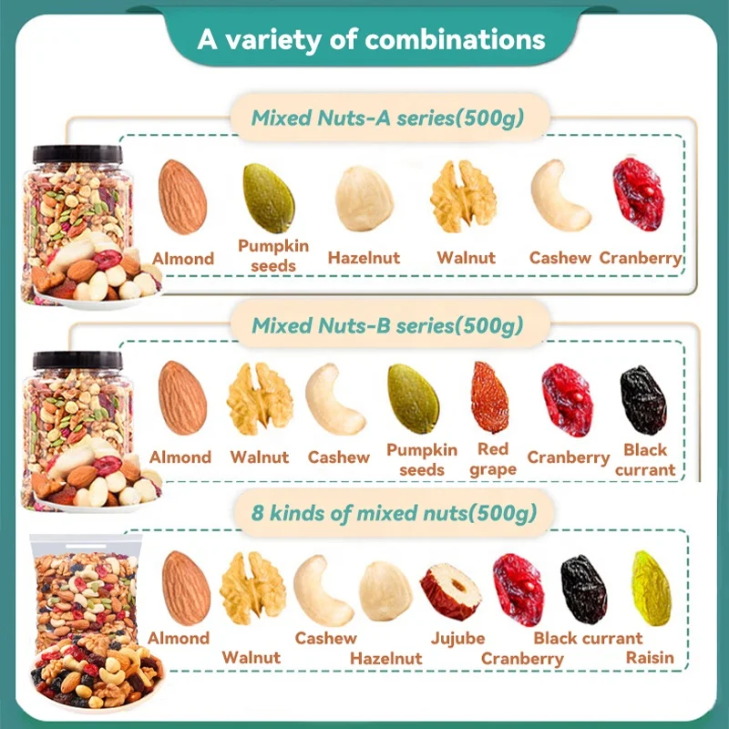 Wholesale Support Customization Products Mix Nuts Food Snacks Mix Nuts Food Snacks Dry Fruits