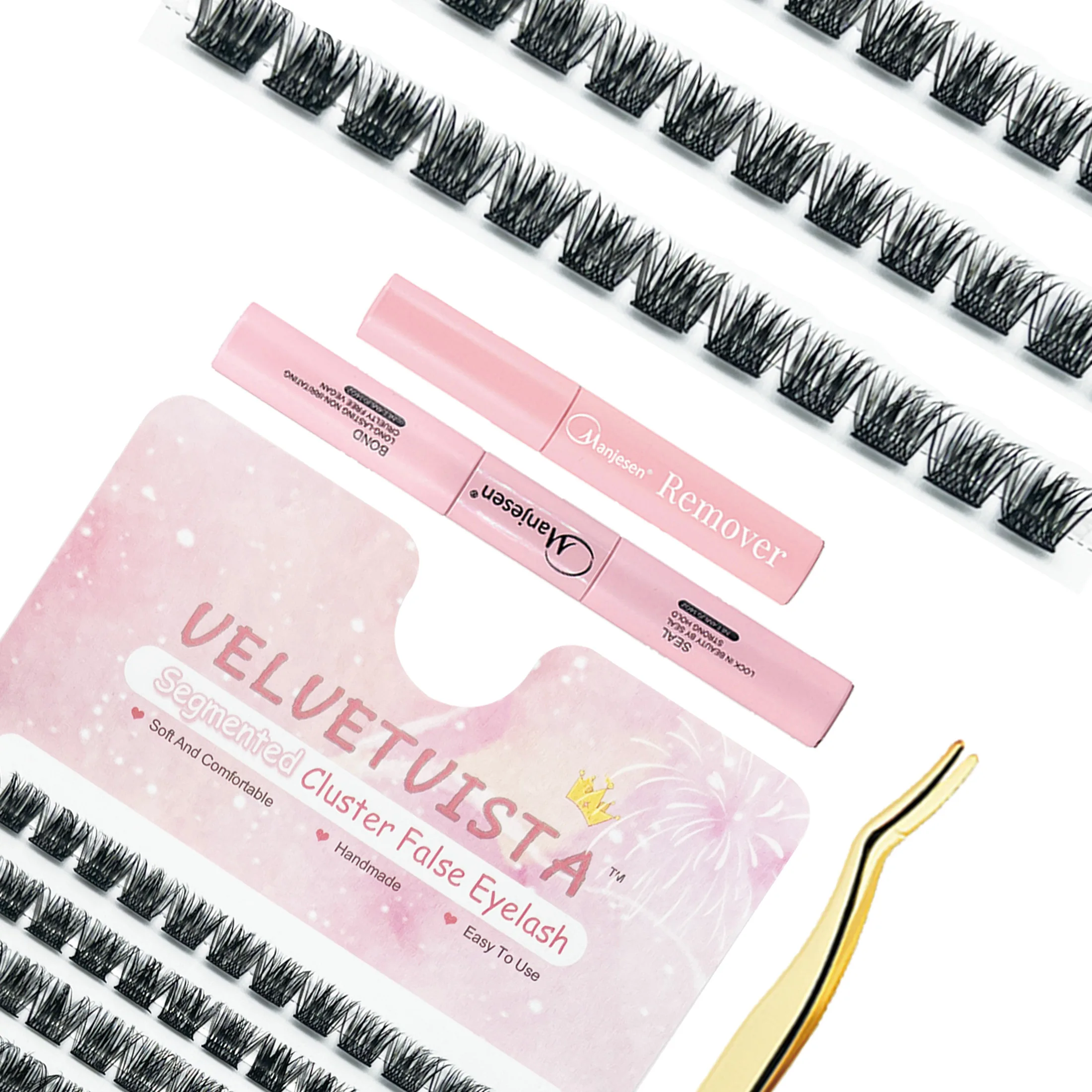 New Individual Wispy D Curl Segment Mink DIY Lash Clusters Eyelash Extension Trays Wholesale Private Label Cluster