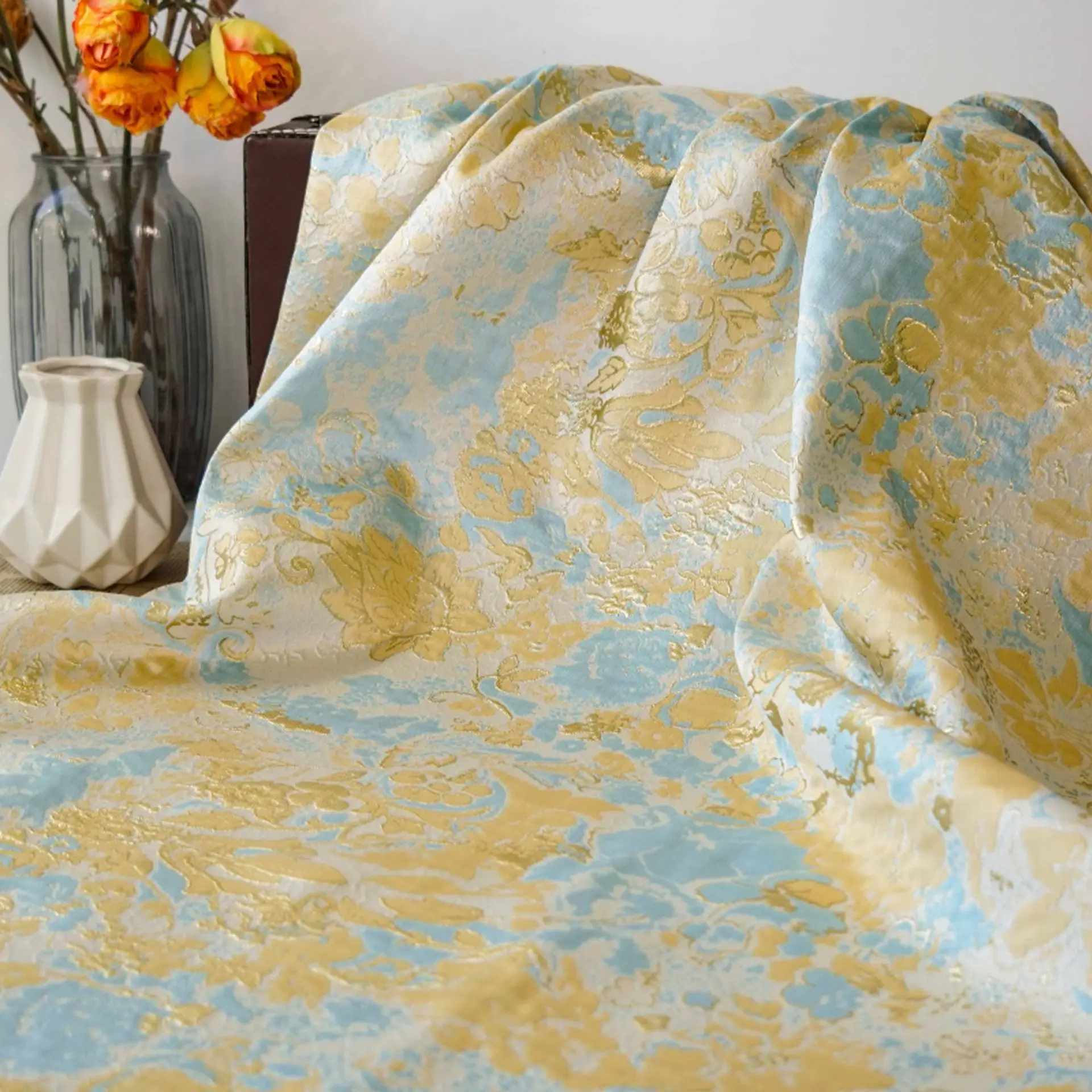 Сделано в Китае изысканный узор жаккардовая парчовая ткань для одежды