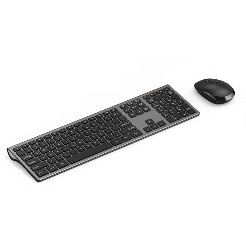 
Factory Wholesale Ergonomic Chocolate Full Size 2.4GHz Wireless Keyboard and Mouse Combo for Laptop Desktop 