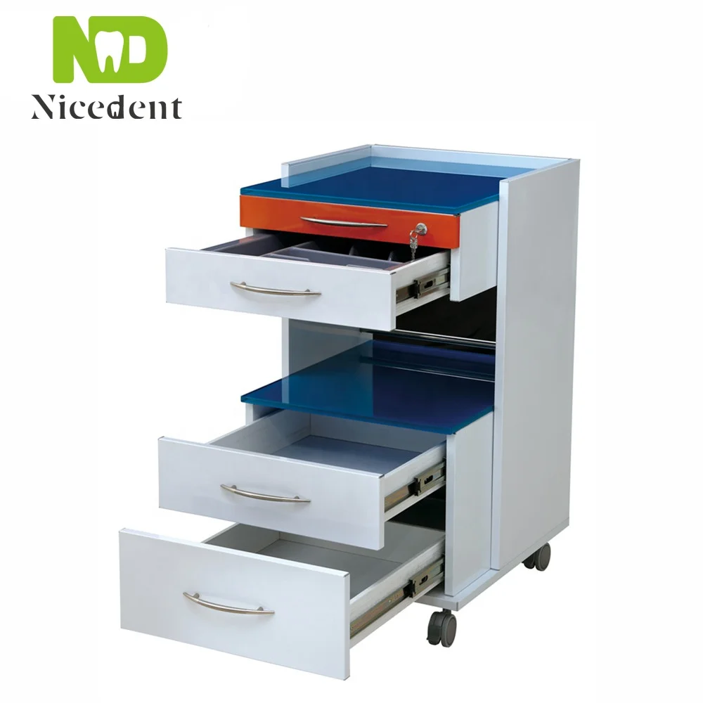 Dental Furniture Colorful  Movable Convenient Stainless Steel Dental Clinic Cabinet price