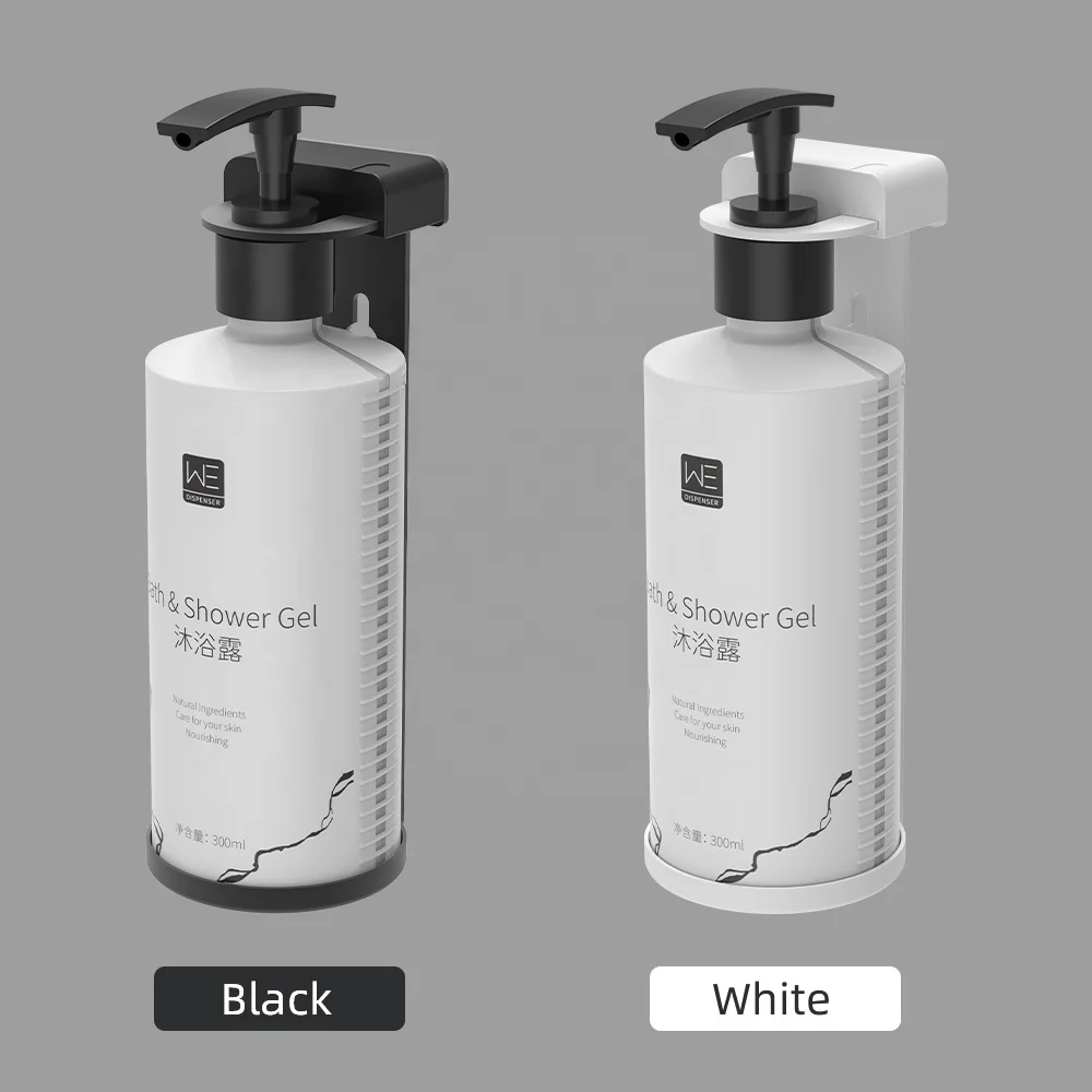 Modern Wall Mounted Shampoo and Conditioner Dispenser Magnetic Lock Refillable Shower Soap Dispenser for Bathroom