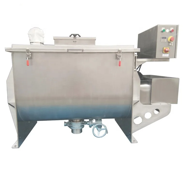 High speed stainless steel chamber washing powder blending ribbon mixer/chemical granule helical blender machine