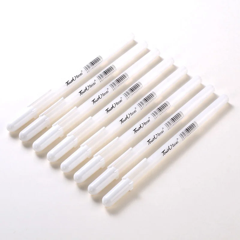 Ручка гелевая с белыми чернилами, креативный маркер с тонким наконечником для студентов, Канцтовары для рисования, творчества, письма, школьные принадлежности