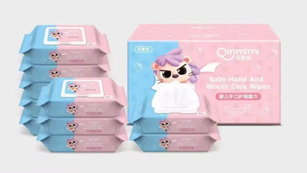 Factory spot baby hand and mouth wipes mother and baby care wet paper portable children hand and mouth cleaning wipes wholesale