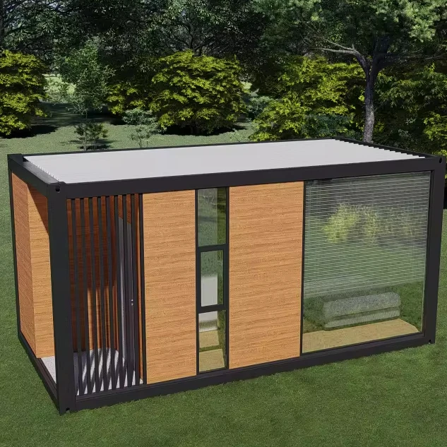 CDPH Customized Glass Wall Mobile Office Curtain Villa Leisure Sunroom Assemble Container House Prefabricated