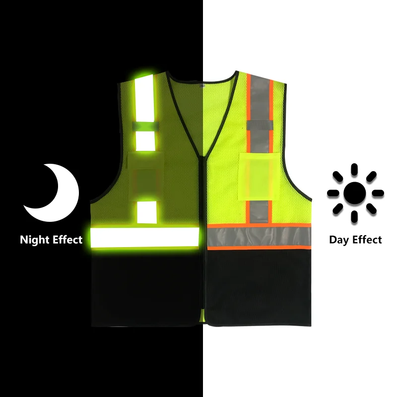 OEM/ODM Class2 ANSI High Visibility 7cm Reflective Tape Safety Vest Breathable Anti-Fouling for Security Workwear