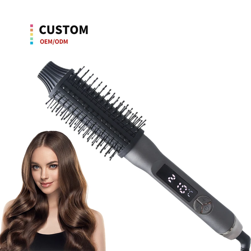 Popular Design Hair Styling Iron Ptc Heat Curling Brush Portable Hot Hair Curler Comb With Teeth