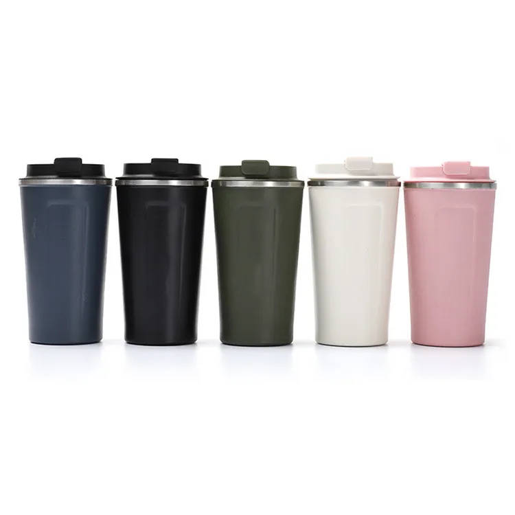 Custom Double Walled Coffee Tumbler Reusable Stainless Steel Tumbler Coffee Travel Mug With Leakproof Lid