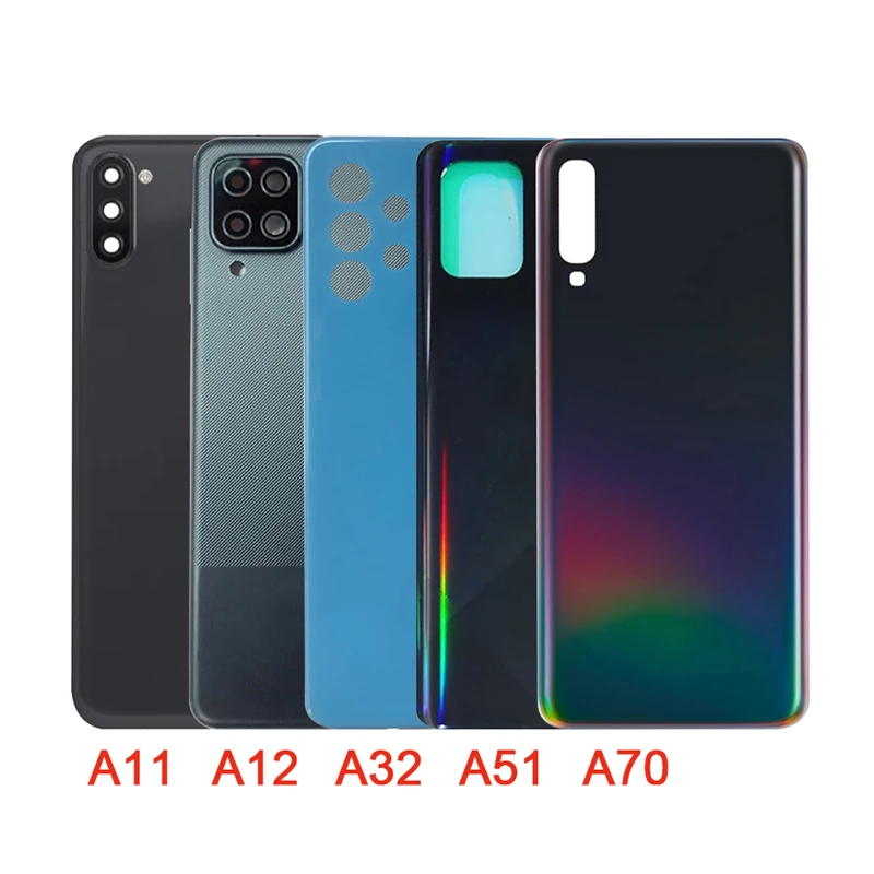  Задний корпус чехол для Samsung Galaxy A01 A02 A02S A10E A11 A12 A22 A30 A32 A51 A52 A70 A72 на заднюю поверхность с крышкой батарейного отсека стеклянная крышка