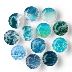 Custom Crystal Glass Refrigerator Magnet Whiteboard Stickers Home Decor Amazon Hot Selling Ocean Series