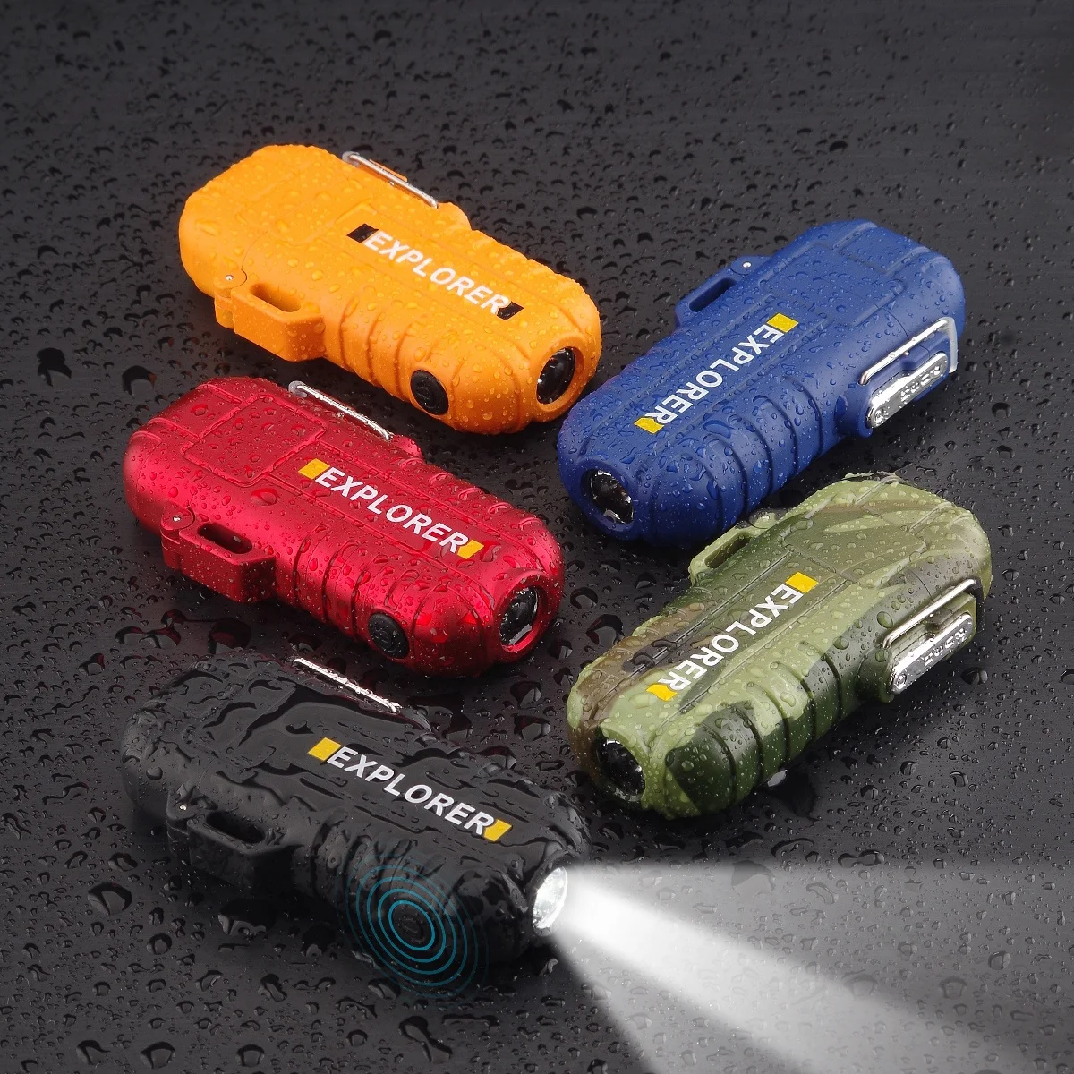 Custom Windproof Cigarettes Smoking Arc Lighter Outdoor Usb Lighter For Camping BBQ with Flashlight