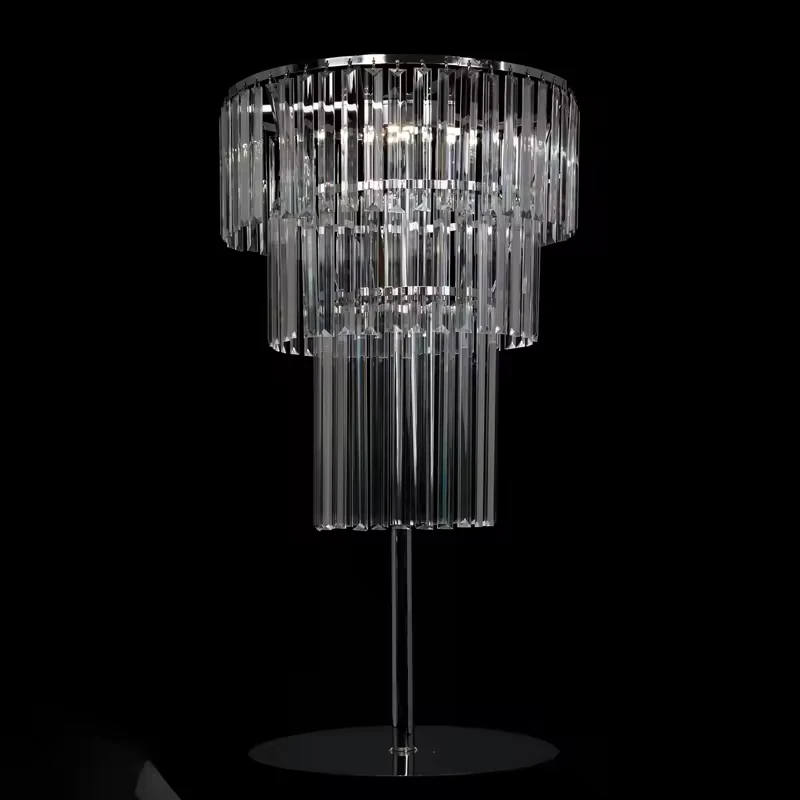 Remote Control Light Tall Gold Silver Crystal Flower Stand Silk Floral Arrangements Metal Wedding Table Centerpieces Decoration