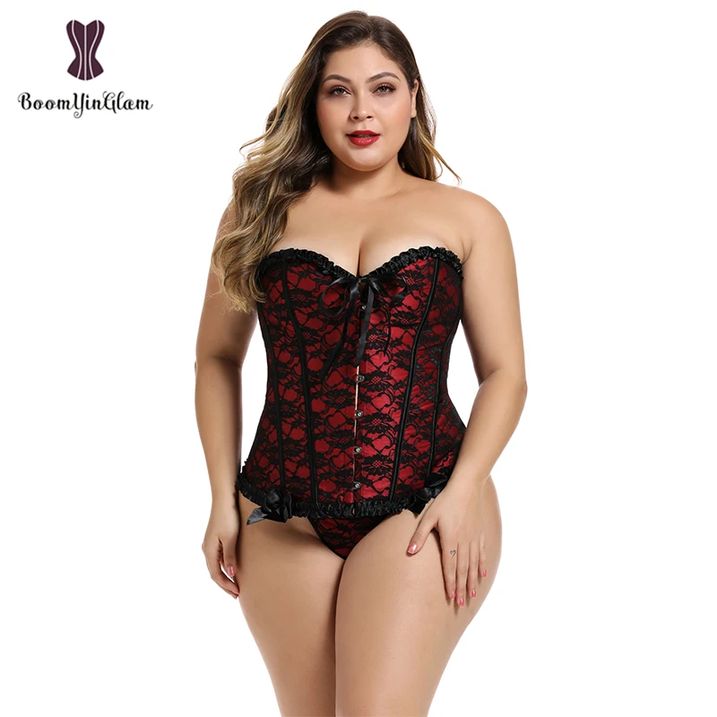 Busk Closure Back Lacing Ribbon Adjustable Sexy Fat Women Corsets Unique Sexy Women Pleated Corset Lingerie Plus Size 6XL