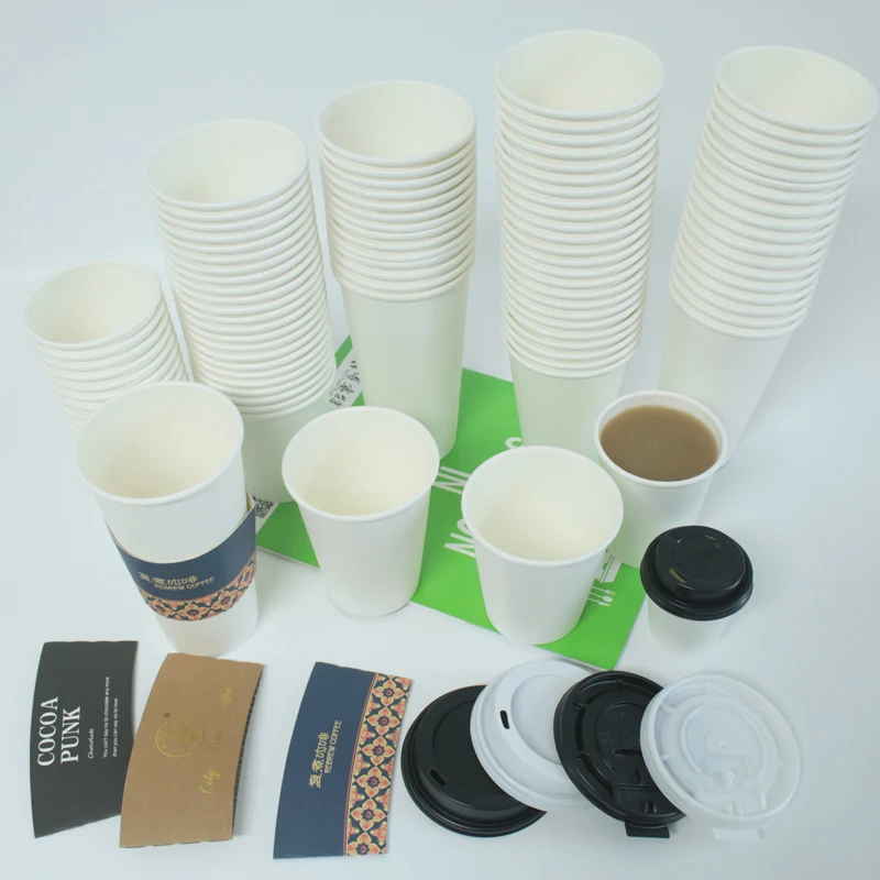 Wholesale 100% plastic free 8oz 12oz 16oz Disposable Single Wall Paper Cup Custom Logo Hot Coffee Paper Cup