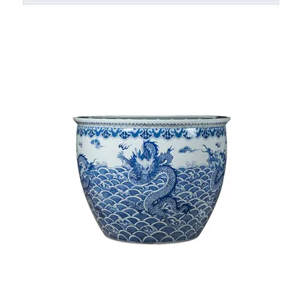 Садовые горшки Jingdezhen большие керамические с синим и белым фарфоровым рисунком дракона набор растений
