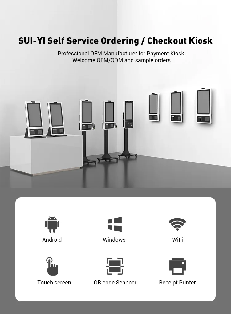  Touch Screen Self Service Printer Machine Payment Terminal Ordering