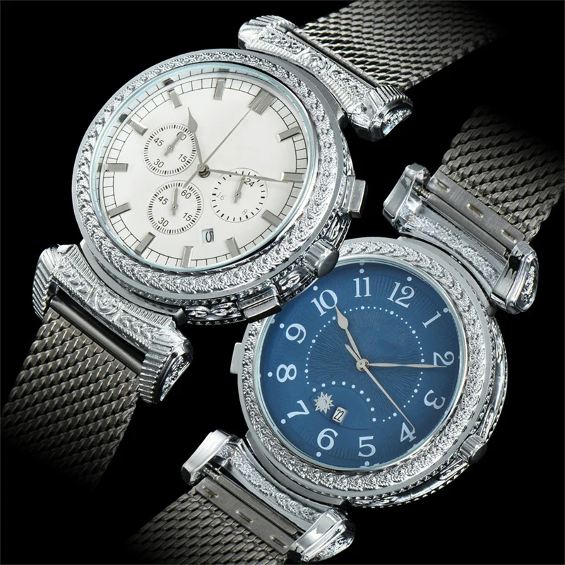 Customized New Product Christmas Gift Clock Bracelet Jewelry Reloj Luxury Brand Leather Strap Quartz Double Sided Watch for Men