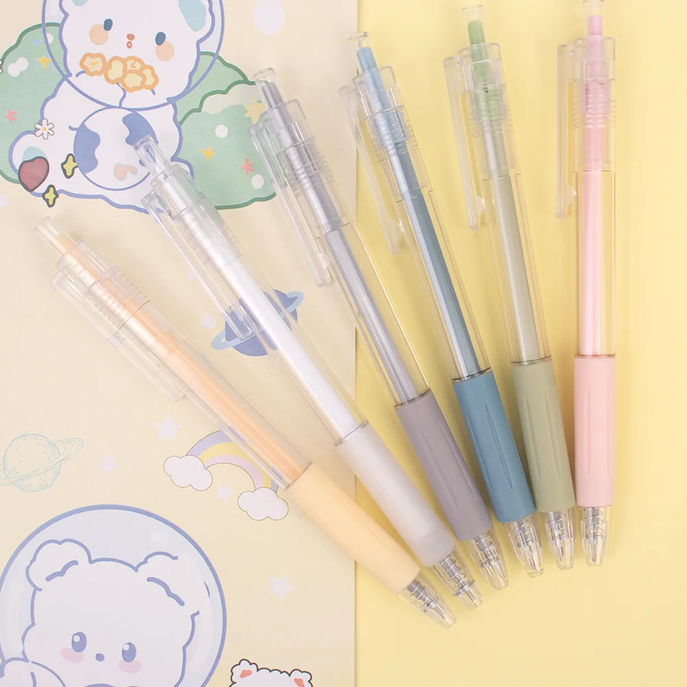 Pushing Type Morandi Knife Pen Simple Girl Heart Pen Knife Hand Ledger DIY Handmade Pen Type Paper Cutting Knife