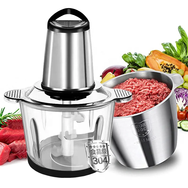 Wholesale 3L 800W Meat Chopper Stainless Steel Food Processor Machine Household Pepper Grinder