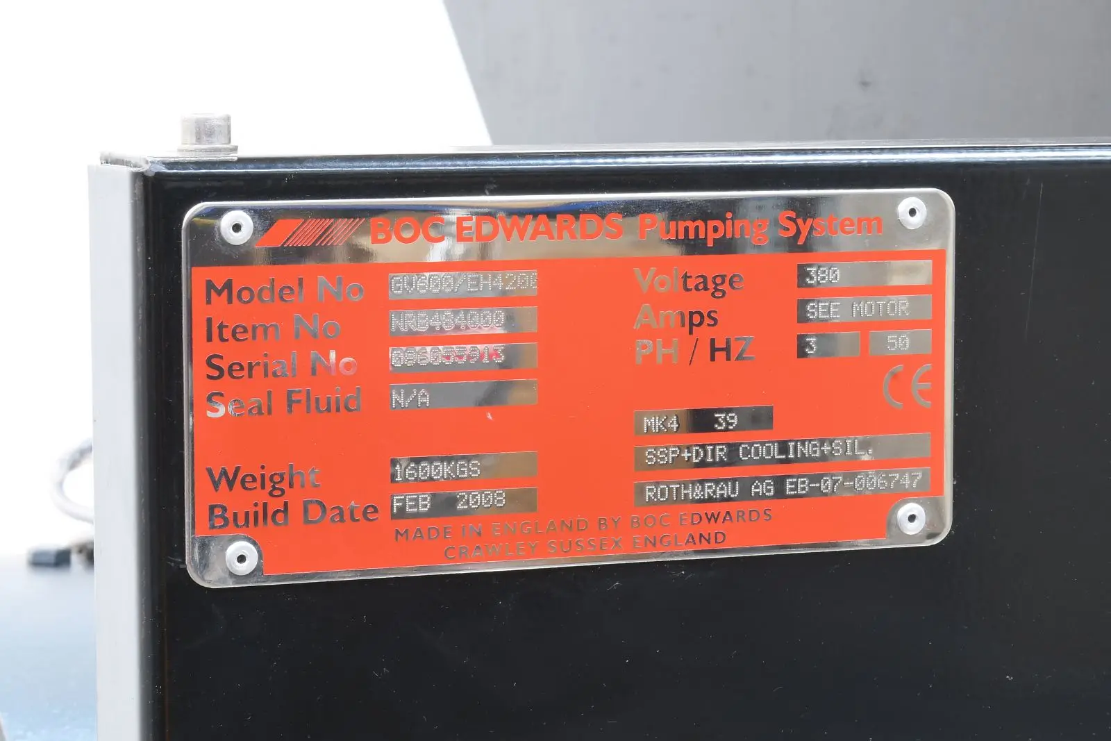 Edwards Nrb484000 Gv600/Eh4200 вакуумная насосная система Drystar Sn:086055913