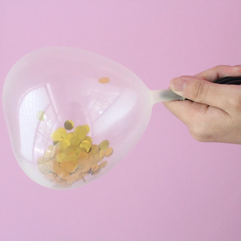 Hot selling golden silver pink confetti balloons, cake decorative sequins, transparent balloons