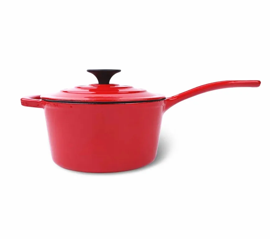 Milk Pot Enamel Coating Iron Pots Cast Double Handle Factory Price Colorful Cast Iron Casserole Pot Baby Foods