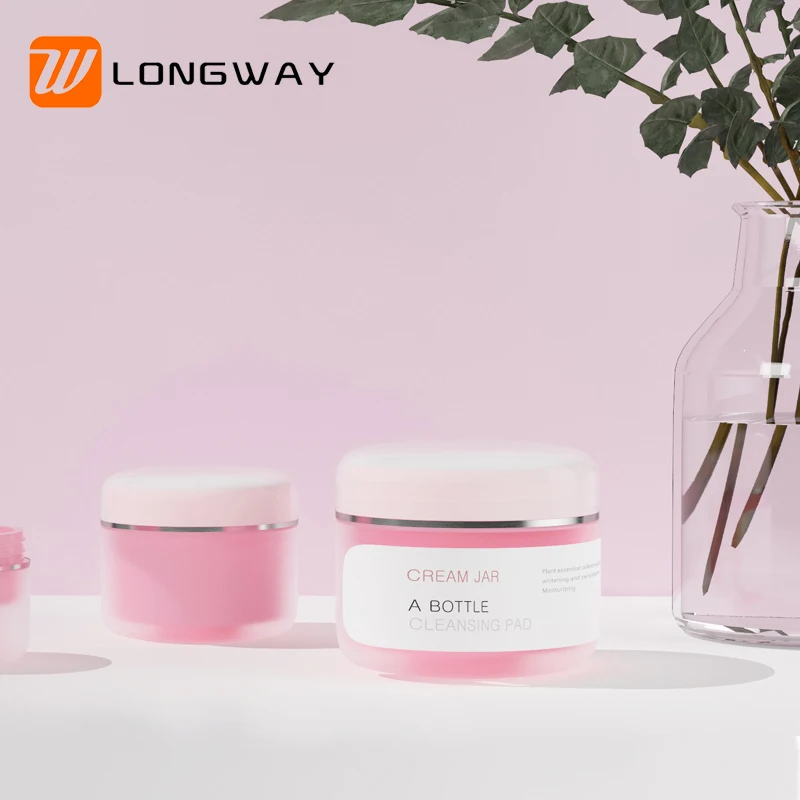 Wholesale Cosmetic Packaging Container Plastic Skin Care Cream Lip Scrub Jars 100ml Pink PP 30g 50g 100g Plastic Jars with Lids