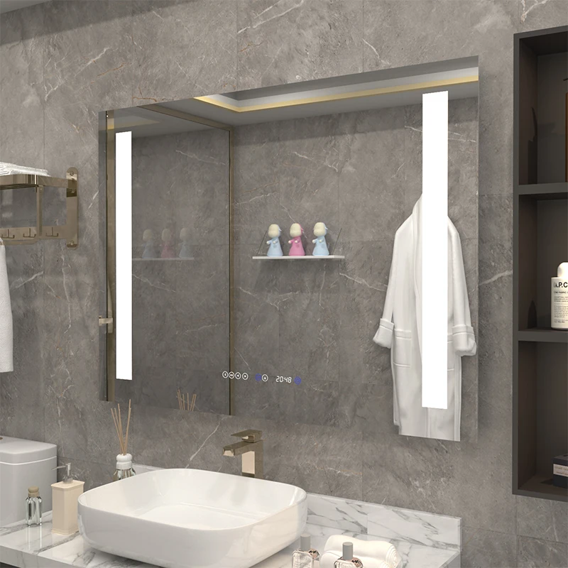 Factory wholesale Wall Mounted Anti-Fog Dimmer CCT 3000k 4000k 6000k hotel 2436/3636/4836 inch touch sensor big smart led mirror