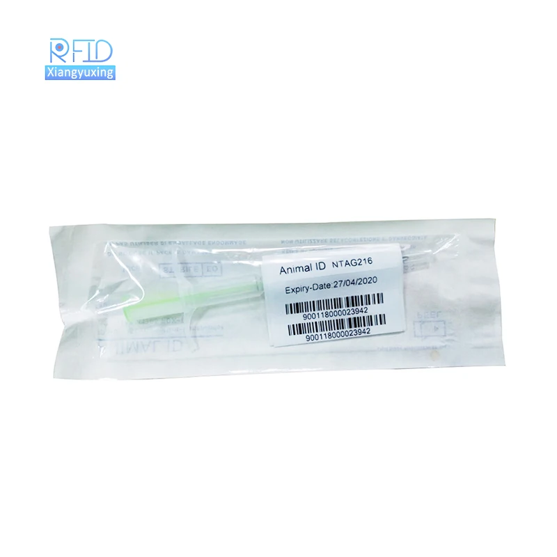 Bio Glass Injectable RFID 134.2khz FDX-B Implant micro chip Microchip Syringe for Animal Livestock Dog Cat Pet Fish Tracking