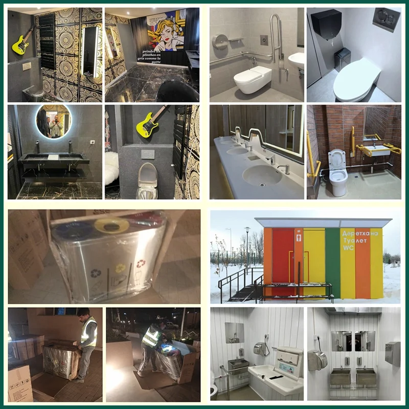 Recessed Combination 3 in 1 Paper Towel Dispenser Waste Receptacle and Hand Dryer for Public Toilets