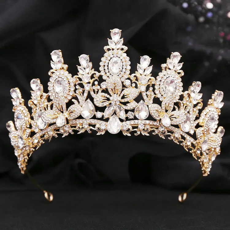 New arrival  flower crown high quality bridal hair accessories crystal wedding tiara crown for woman