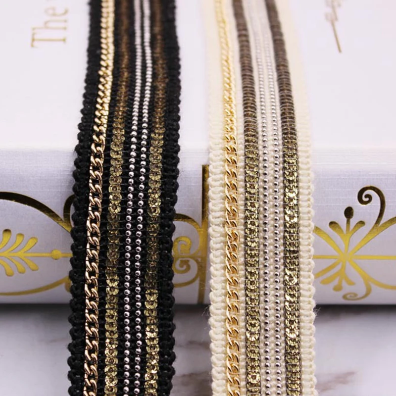 Metals Webbing Chain Lace Sequin Trim Belt Handmade Factory Cheap Diy Accessory For Clothing Trimming