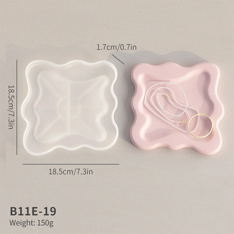 KK306 DIY Polygon Epoxy Resin Casting Mold Table Craft Decoration Cloud Coaster Crystal Silicone Mold Cement Plaster Tray Mould