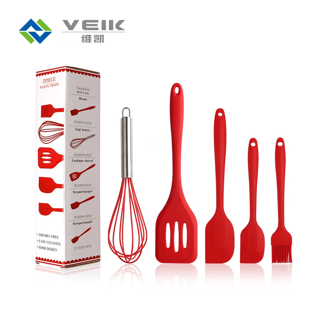 Food grade heat Resistant 5 Piece cooking utensils kitchen set accessories baking utensils sets