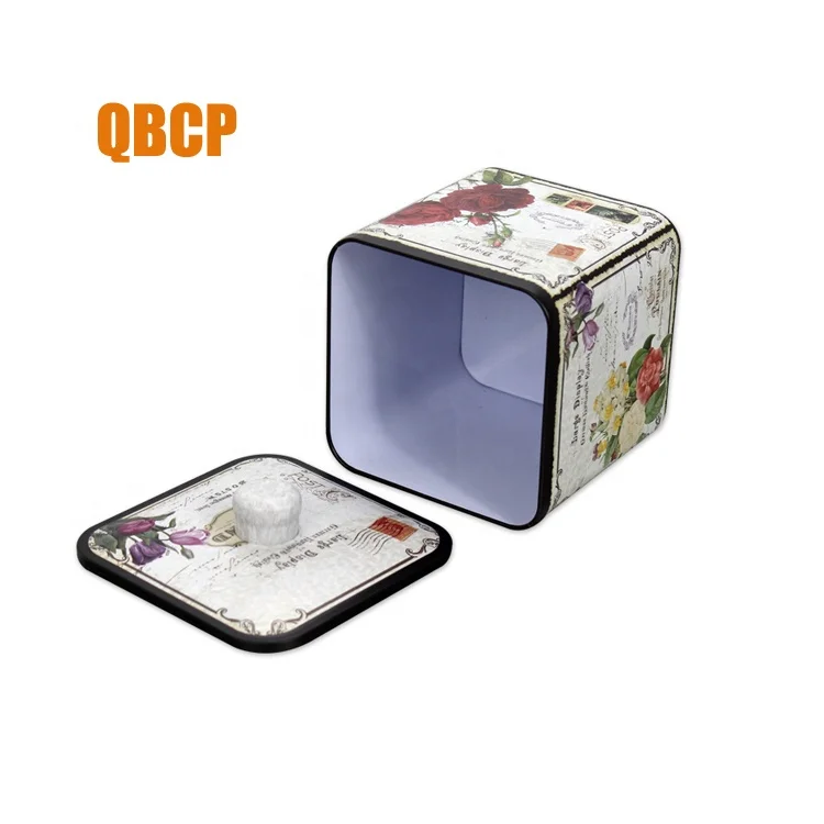 
Custom design square storage metal tin box 