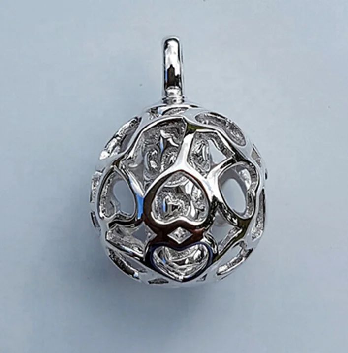 The one and only hollow spheres design 925 sterling silver cremation ash urn pendant ball necklace for ashes